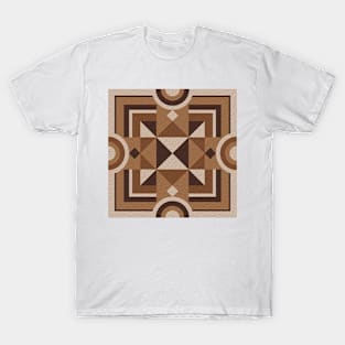 Brown tile pattern T-Shirt